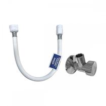 Engate Flexivel Alta Pressao Branco Pvc Censi Para Agua 40Cm Com Registro Metal De 1/2'' - 7119