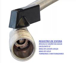 Engate flexivel c/ registro p/ maquina de lavar-secar-lava louças 1/2 x 3/4 Engate flexivel c/ registro p/ maquina de lavar-secar-lava louças 1/2 x 3/4