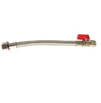 engate flexível com registro 40cm aço inox trançado - m1/2 X f1/2