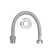 Engate Flexível Inox 30cm Macho Fêmea 1/2"