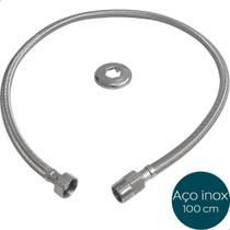 Engate Flexível Mangueira 100Cm Inox304 Agua Quente Fria 1/2