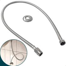 Engate Flexível Mangueira 120cm Trançada Aço Inox 304 Conexão Macho Fêmea Entrada Ligação 1,2m Torneira Fria Caixa Acoplada Vaso Sanitário Banheiro