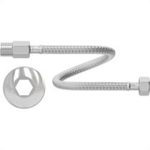 Engate Flexivel Metal Cromado Censi Malha Inox 60Cm 7546-1 Engate Flexivel Metal Cromado Censi Malha Inox 60Cm 7546-1