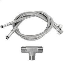 Engate Flexível Misturador Monocomando Mangueira 70cm Aço Inox Par Adaptador em Metal Inox Conector T Para Torneira ½ Polegada Conexão Junção Te BSP Engate Flexível Misturador Monocomando Mangueira 70cm Aço Inox Par Adaptador em Metal Inox Conector T Para Torneira ½ Polegada Conexão Junção Te BSP