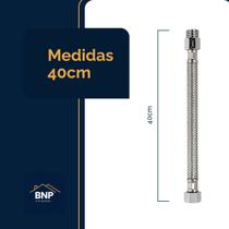 Engate Flexível Rabicho Alta Vazão Aço Inox 40cm Mxf 1/2 Engate Flexível Rabicho Alta Vazão Aço Inox 40cm Mxf 1/2