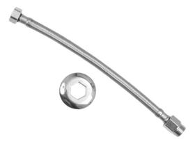 Engate Mangueira Flexível 30cm Trançado Aço Inox 1/2 Entrada