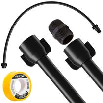 Engate Mangueira Flexível 50Cm X 1/2 Preto + Veda Rosca