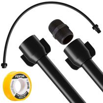 Engate Mangueira Flexível 60Cm X 1/2 Preto + Veda Rosca