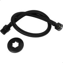 Engate Mangueira Flexível Preto Trançado 60cm Rabicho 1,5 Pol Água Quente E Fria Conexão Macho Fêmea Vaso Sanitário Caixa Acoplada Banheiro