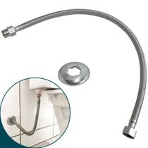 Engate Mangueira Flexível Trançado 60cm Aço Inox Macho Femea 1/2 Ligação Entrada de Agua Quente Fria Rabicho Vaso Sanitario Caixa Acoplada Banheiro - Dona D.cor