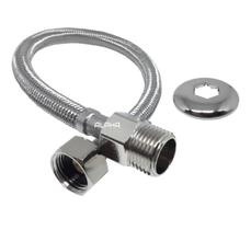 Engate Mangueira Flexível Trançado Aço Inox 40cm Quente Fria Cor:Prateado
