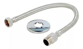 Engate Mangueira Flexivel Trançado Aço Inox 40cm quente frio Engate Mangueira Flexivel Trançado Aço Inox 40cm quente frio