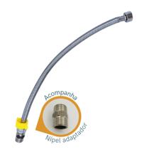 Engate Mangueira Flexivel Trancado Aco Inox 60cm c/Niple