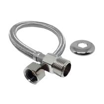 Engate Mangueira Flexível Trançado Inox 40cm Quente Fria Engate Mangueira Flexível Trançado Inox 40cm Quente Fria