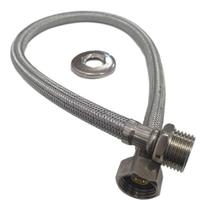 Engate Mangueira Flexível Trançado Metálico Para Banheiro E Cozinha 1/2x30cm Cipla