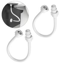 Engate Pvc Flexível Mangueira Descarga 40 Cm Branco 02 Un