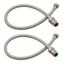 Engate Rabicho 80cm Grande Flexível Mangueira Comprido Torneira Água Quente Fria Par Cozinha Banheiro