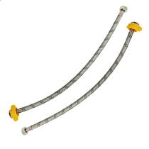 Engate Rabicho Monocomando Par Mangueira Flexivel Conexao Femea Trançado Misturador Agua Quente Fria Pia Torneira Cozinha Banheiro