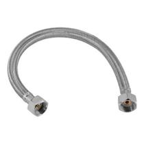 Engate Rabicho Preto-prata Flexível Mangueira Aço Inox 50cm 1-2 Polegadas Fêmea X Fêmea Banheiro Rabicho 1 Unidade Prata