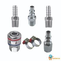 Engate Rápido 1/4'' + Pino Engate + Espigão Compressor Ar Engate Rápido 1/4'' + Pino Engate + Espigão Compressor Ar