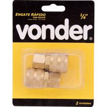 Engate Rápido 1/4 x 1/4" Fêmea Encaixe de Roletes 02 Peças