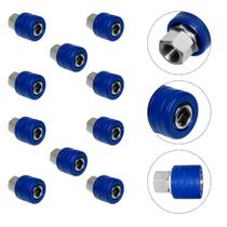 Engate Rápido De Ar 1 4 Fêmea Azul Kit Com 10 Unidades
