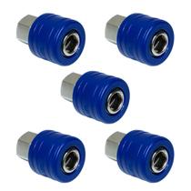 Engate Rápido De Ar 1 4 Femea Azul Kit Com 5 Unidades