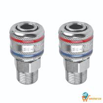 Engate Rápido De Ar 1/4 Schweers Rosca 1/2 2 Unidades