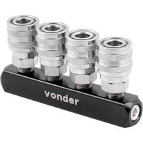 Engate Rápido Fêmea Quádruplo Com Rolete 1/4 Zinc Ar Comp