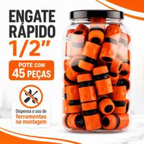 Engate Rápido Mangueira Pote Com 45 Peças Force Line Engate Rápido Mangueira Pote Com 45 Peças Force Line