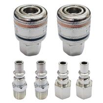 Engate Rápido Para Compressor 1/4 Npt Kit 6 Peças Conectores