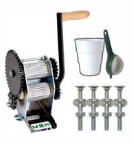 Engenhoca Manual De Cana Garapeira Inox 3 Moendas Com Balde Peneira e Parafuso