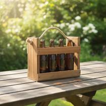 Engradado De Madeira Rústico Artesanal - 7 Cervejas Longneck Engradado De Madeira Rústico Artesanal - 7 Cervejas Longneck