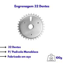 Engrenagem Coroa 32 Dentes Zinc P/ Bike Pedivela Monobloco Engrenagem Coroa 32 Dentes Zinc P/ Bike Pedivela Monobloco