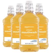 Enjuague Bucal Antiséptico Amazon Basics Original 1.5L Paquete de 4 Enjuague Bucal Antiséptico Amazon Basics Original 1.5L Paquete de 4