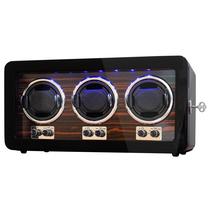 Enrolador de Relógios ORYX VISION 3 Slots em Madeira com LED e Motor Silencioso