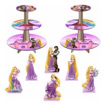 Enrolados Princesa Disney Kit 2 Baleiros 6 Displays De Mesa