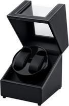 Enrollador de Relojes Mcbazel Doble Motor Silencioso Cuero PU Negro Enrollador de Relojes Mcbazel Doble Motor Silencioso Cuero PU Negro