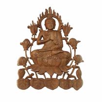 Entalhe Buda Madeira Suar 33Cm