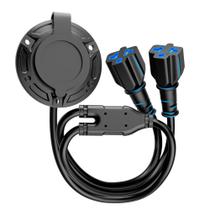 Entrada de energía HulkGoo 20A 125V doble 17" 12AWG impermeable Entrada de energía HulkGoo 20A 125V doble 17" 12AWG impermeable