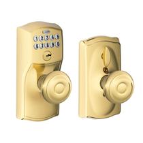 Entrada de teclado SCHLAGE FE595 CAM 505 GEO Camelot Bright Brass Entrada de teclado SCHLAGE FE595 CAM 505 GEO Camelot Bright Brass