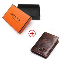 Entre em contato com a carteira de couro genuíno masculina Brand Men's Purse Credi