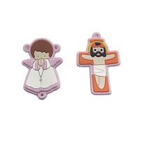 Entremeio emborrachado cruz + anjo 2 pcs