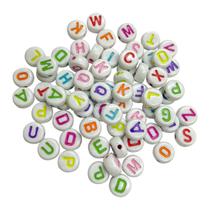Entremeio miçangas Letras redondas coloridas crie bijuterias divertidas 50 gramas aprox. 500 peças