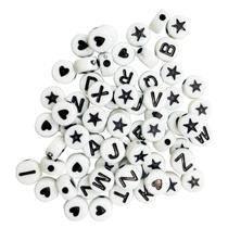 Entremeio miçangas Letras redondas coloridas crie bijuterias divertidas 50 gramas aprox. 500 peças