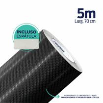Envelopamento Fibra Carbono 4d Preto - 0,70 X 5m + Espátula