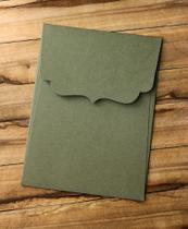 Envelope Bico Vertical - 25 peças - Verde Oliva / Musgo 180gr para Convite 15x21cm - Angel Envelopes