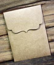 Envelope Bico Vertical (em Pé) Kraft Pardo p/ Convites 15x21 - 25 peças