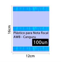 Envelope Canguru Plástico para nota fiscal 12x16CM 100UN 3F