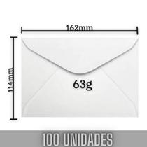 Envelope Carta Branco 114mmx162mm C/100 Unidades